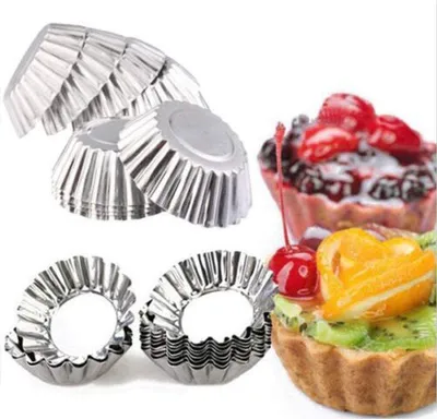 Produktbild von 20 runde Eierkuchenformen aus Aluminium für Cupcakes, Kuchen, Kekse, Backwerkzeug für Kuchen und Torten