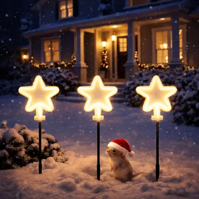 3er Leuchtstern Set LED Weihnachtsbeleuchtung Stern IP44