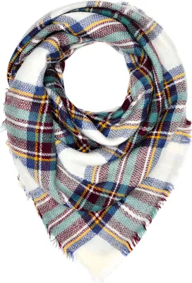 Sawekin Damen XXL Schal 180x130cm - Karo Halstuch & Poncho Für Herbst/Winter