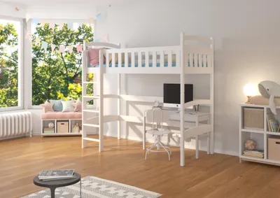 Obrázek produktu pro Jednolůžková patrová postel 80x180 cm HARNA - bílá