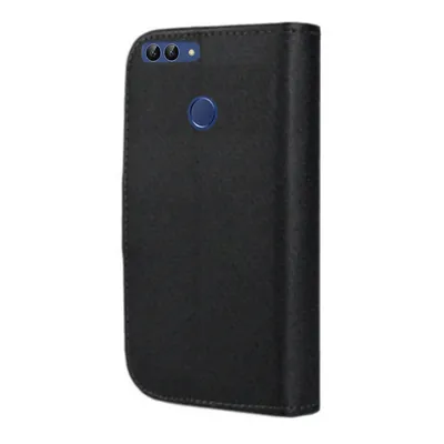 A black flip case for a smartphone, shown from the side.