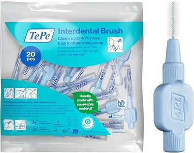 Produktbild von 20-Pack TePe Interdentalbürsten Extra Soft Blau, ISO-Größe: 3, 0,6mm, inkl. Schutzkappen
