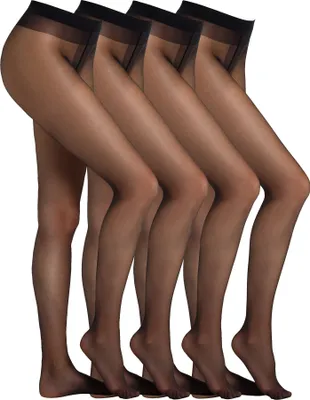 Produktbild von Camano Strumpfhose 4er-Pack mit verstärkter Ferse black 44-46