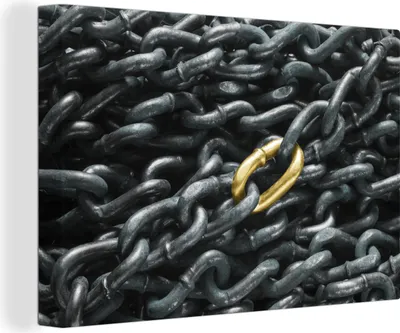 Produktbild von OneMillionCanvasses® - Leinwandbilder - 140x90 cm, Goldverbindung, Wandbilder Kunstdruck Wanddekoration - Foto auf Leinwand - Gemälde auf Holzrahmen