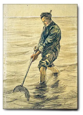Produktbild von Giallobus - Muschelfischer - Vincent Van Gogh - 70L x 100W cm - Bild - Leinwand mit Standardrahmen
