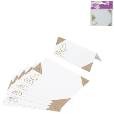 Produktbild von Tischkarten weiß braun 10 cm 6 Stück | 24 Stück