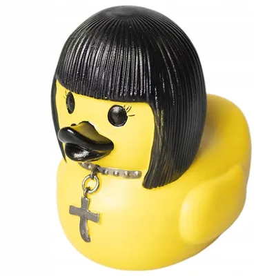 Produktbild von Badeente GOTHIC Ente HEAVY METAL Goth Thicc Schwarz BADEWANNE GESCHENK