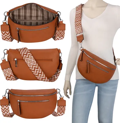 Produktbild von Bauchtasche Crossbody-Bag Umhängetasche Kunstleder Italy-Design GOLDEN-W (955)