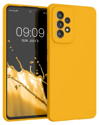 Produktbild von kwmobile Handyhülle für Samsung Galaxy A53 5G Hülle - Case Silikon - Kabelloses Laden - Schutzhülle Cover in Honiggelb