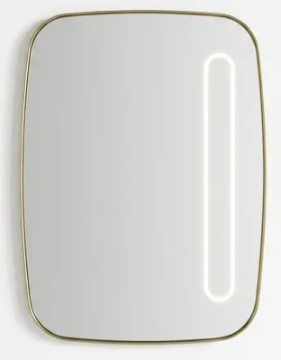 Produktbild von Moderner Wandspiegel Silber Glas LED Großer Flurspiegel