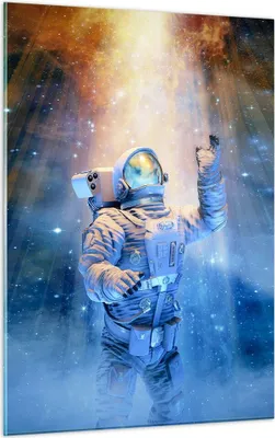 Produktbild von Bilder auf glas - Einteilig - Astronaut Licht Kosmos - 50x70cm - Glasbilder - Wandbilder - Bilder - zum Aufhängen bereit - Wanddekoration aus Glas - Glas Bilder - Wandbild auf Glas - GPA50x70-4672