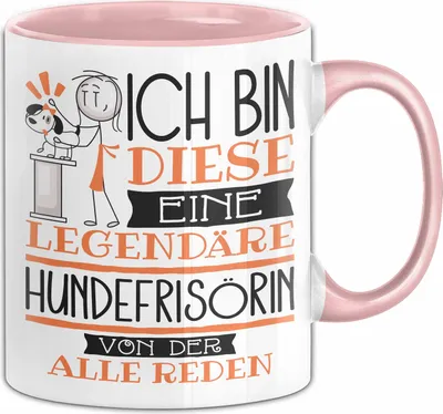 Produktbild von Hundefrisörin Tasse Geschenk Ich Bin Diese Eine Legendäre Hundefrisörin Von Der Alle Reden Geschenkidee Geburtstag Weihnachten (Rosa)
