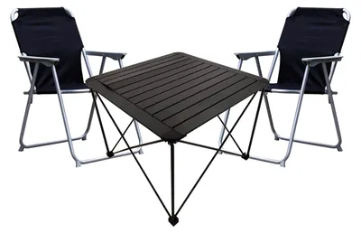 Produktbild von 3teiliges Campingmöbel Set Campingtisch Campingstuhl L70xB70xH56cm