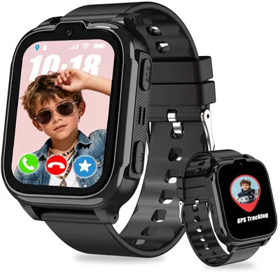 Produktbild von Smartwatch Kinder HD Kinder Smartwatch Geschenke für Mädchen Jungen Schwarz Schwarz-B