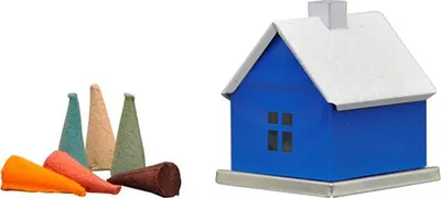 Produktbild von Metall-Räucherhaus Unifarben "Blau" (6,5cm) von Knox Räucherkerzen