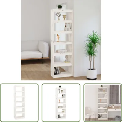 Immagine prodotto di The Living Store libreria/divisorio bianco 60x30x199,5 cm in legno di pino massiccio