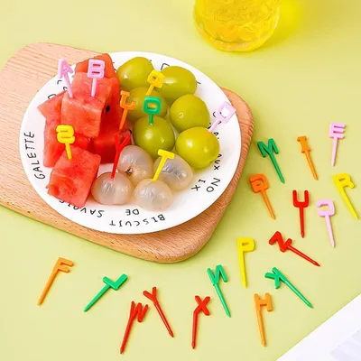 Productafbeelding van 26-delig set met letters fruitgabels voor kinderen