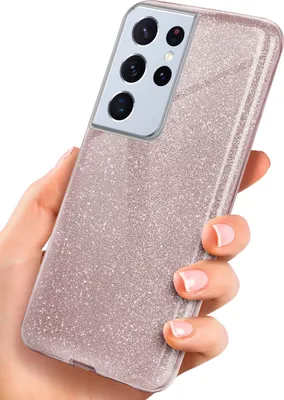 Produktbild von GLITTER-Case für Samsung Galaxy S21 Ultra, Farbe:Gloss - Rosé