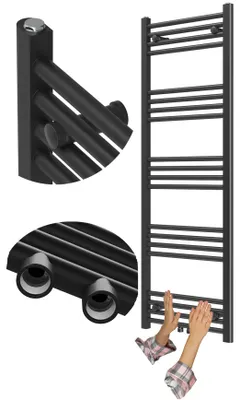 Produktbild von Granitan - Badheizkörper - Handtuchheizkörper 140x50 cm - Heizkörper Schwarz - 550 W - RAVEN