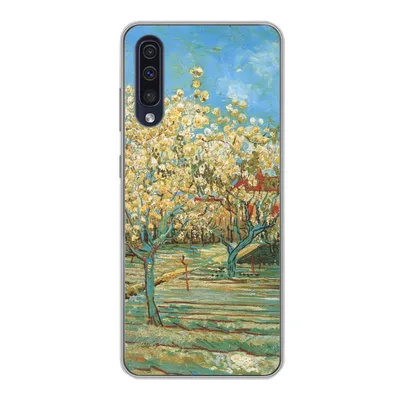 Produktbild von MuchoWow® Handyhülle Schutzhülle Hülle für Samsung Galaxy A30s Blühender Obstgarten - Vincent van Gogh Silikon Softcase Handy Hülle - Karteninhaber