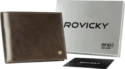 Produktbild von Rovicky | Elegante, Leder Geldbörse, für Herren, mit RFID, Braun, 12x10 cm