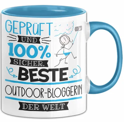 Produktbild von Beste Outdoor-Bloggerin Der Welt Tasse Geschenk für Eine Outdoor-Bloggerin  Und Sicher Geschenkidee Geburtstag Weihnachten (Blau)