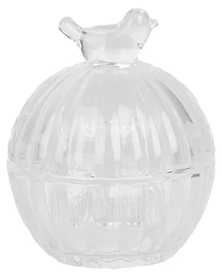 Image de Clayre & Eef Verre à provisions Ø 8x10 cm Verre transparent Oiseau