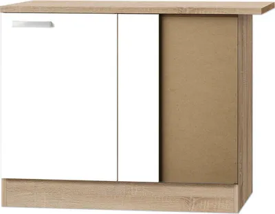 Produktbild von Optifit Eckunterschrank Zamora214 BxTxH 100 x 60 x 84,8 cm weiß matt zerlegt Anschlag reversibel KUZM UEL106-9+