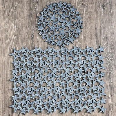 Produktbild von Platzset Tischset rund Cutwork Sterne grau 35 cm Hossner WA