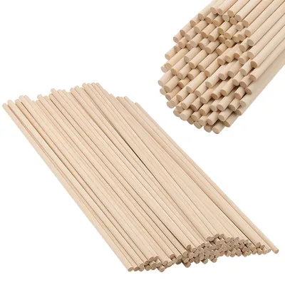 150 runde Holzstäbe 40 cm x 5 mm für Basteln und DIY