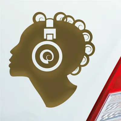 Produktbild von Auto Aufkleber Djane Musik DJ Music 10x11 cm Gold Sticker Heckscheibenaufkleber