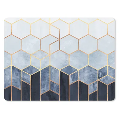 Produktbild von MuchoWow® Mauspad Mousepad Sechseck - Gold - Schablonen 40x30 cm - Mousepads - Maus Mat - Pad - Mausunterlage - Anti Rutsch