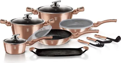 Obrázek produktu pro BERLINGERHAUS Sada nádobí s mramorovým povrchem 14 ks Rosegold Metallic Line