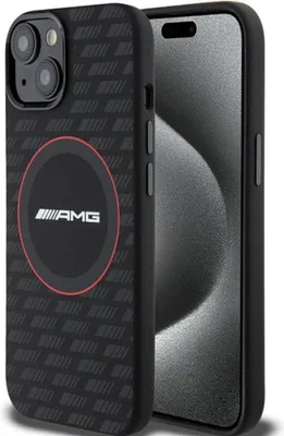 Zdjęcie produktu dla Etui Amg Silicone Carbon Pattern Magsafe Na Iphone 15 / 14 / 13 - Czarne