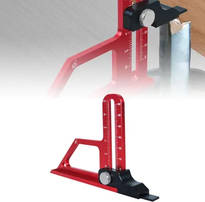 Productafbeelding van Tafelzaag dieptemeter, aluminium, verstelbaar van 0-60 mm, precisiegereedschap voor houtbewerking