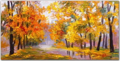 Produktbild von Coloray Bild aus Acryl 140 cm x 70 cm - Bild auf Acrylglas Gehärtetes Acryl Wohnzimmer Dekoration Wanddekoration Küche - Blätter Wald Herbst