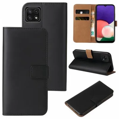Produktbild von Kunstleder Flip-Hülle für Smartphones - Farbe: Schwarz - Modellkompatibilität: Für Samsung Galaxy A22 5G