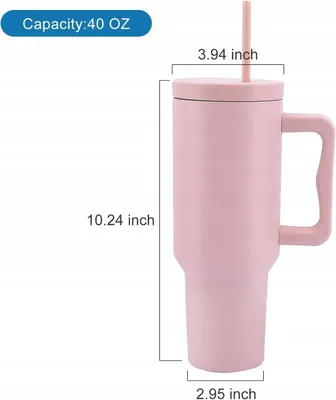 Produktbild von GOOFIT Isolierbecher mit Griff, Edelstahl, Hellrosa