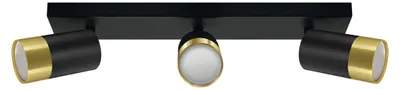 Image de Plafonnier PUZON GU10 3-flamme noir/or aluminium