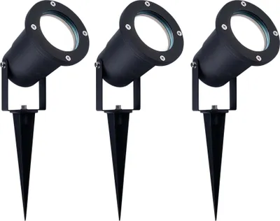 Produktbild von Ledvion 3er Set Gartenstrahler mit Erdspieß IP65 3W 6500K GU10 dimmbar