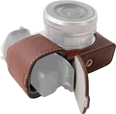 Obrázek produktu pro Přenosné ochranné pouzdro na fotoaparát, brašna na fotoaparát v retro stylu, pouzdro s otvorem ve spodní části a ramenním popruhem, náhrada za fotoaparát Sony A6400/A6300/A6100/A6000
