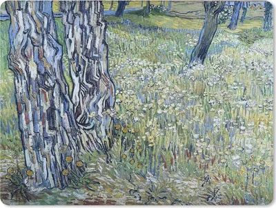 Produktbild von MuchoWow® Mauspad Mousepad Baumstämme im Gras - Vincent van Gogh 23x19 cm - Mousepads - Maus Mat - Pad - Mausunterlage - Schreibtischunterlage - Mauspad