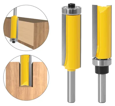 Produktbild von Bündigfräser-Set – 8 mm Schaft – 2-teiliges Fräserset für die Holzbearbeitung