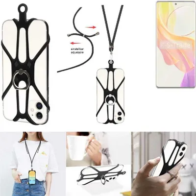 Produktbild von K-S-Trade 3in1 Handykette Handyband Handykordel Halsband Smartphone-Ring Handy-Ring kompatibel mit Vivo V29 Lite 5G Fingerhalterung Handyring