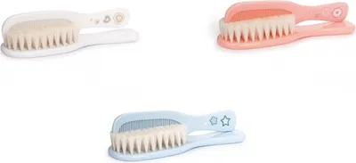 Immagine prodotto di Pettine e spazzola combinati per bambini, naturali, morbidi, bianchi 7/406, 1 pezzo