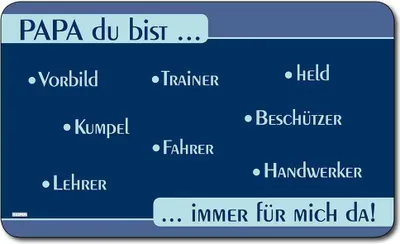 Produktbild von Kesper Dekor-Schneidbrett "Papa du bist immer für mich da!" 23,5 x 14 cm, Melamin