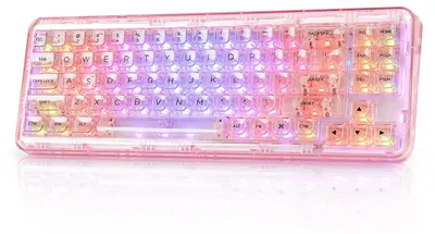 Obrázek produktu pro Mechanická klávesnice, rozložení 68 kláves, barevné podsvícení RGB – herní klávesnice s možností výměny spínačů