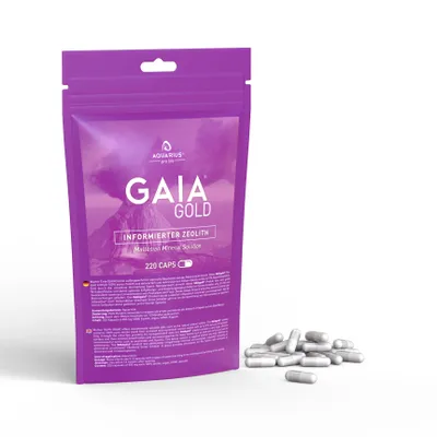 Produktbild von AQUARIUS pro life ® - GAIAgold® CAPS - 220 vegane Zeolith Pulver Kapseln I informiert & energetisiert nach HP E.S. Scheller - optimaler Detox