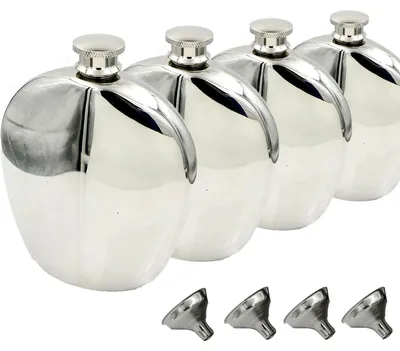 4-teiliges Edelstahl-Flaschenschraubset mit Trichter, 180 ml, auslaufsicher