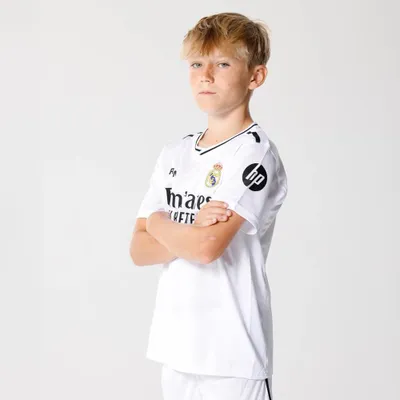 Immagine prodotto di Tenuta casalinga del Real Madrid per bambini - taglia 164 / 14 anni - Stagione 2024/2025 - Tenuta da calcio per bambini del Real Madrid - Bianco